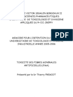 Mémoire DU Toxicologie Toxicité Des Fibres Minérales Artificielles DR FREMIOT Thierry 19.08.2006