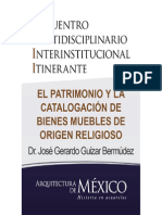 EL PATRIMONIO Y LA CATALOGACIÓN DE BIENES MUEBLES DE ORIGEN RELIGIOSO - Dr. José Gerardo Guízar Bermúdez
