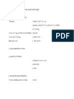 Cost Estimation For Mass Production Using Jigs and Fixture