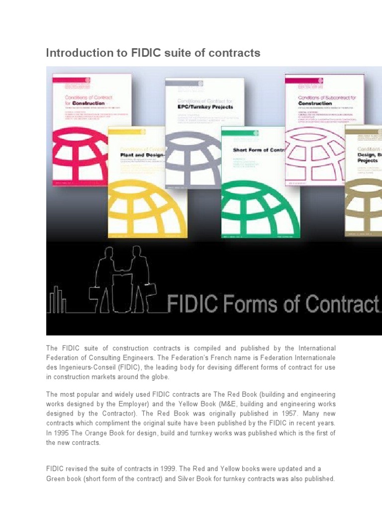Introduction to fidic suite of contracts pdf general contractor
