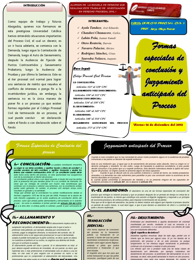 Formas Especiales de Conclusión Civil | PDF | Demanda judicial | Ley ...