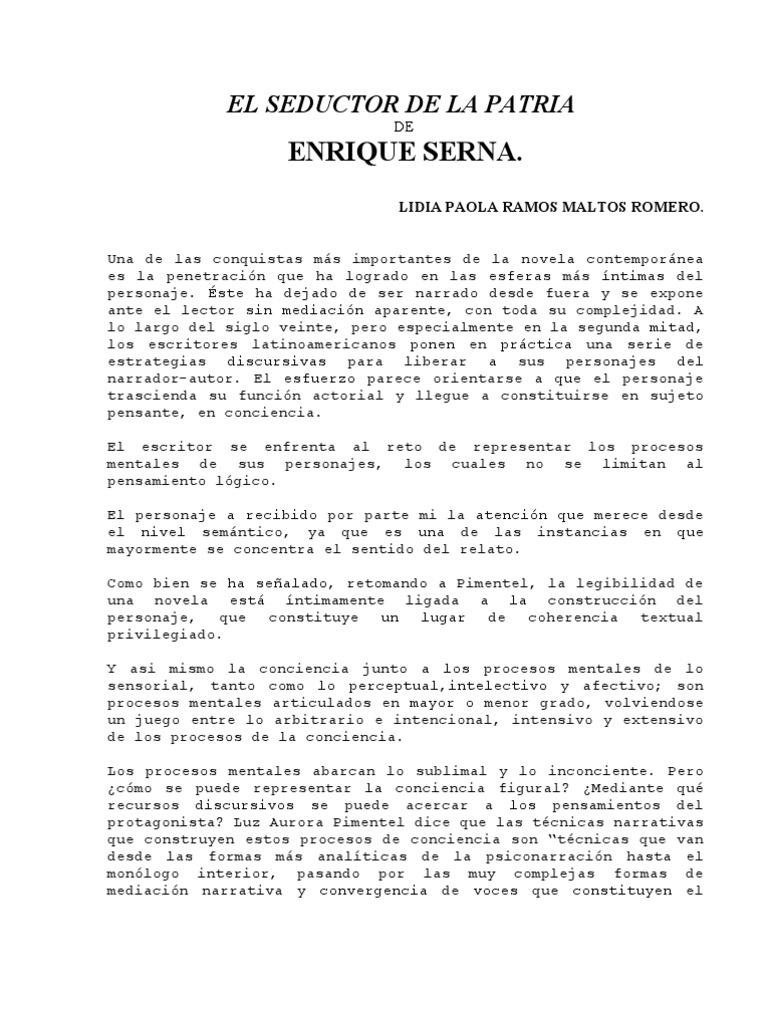 El Seductor de La Patria Monólogo Novelas