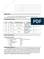 Fresher Mainframe Resume 2