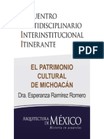 EL PATRIMONIO CULTURAL DE MICHOACÁN - Dra. Esperanza Ramírez Romero