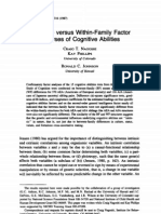 Between- Versus Within-Family Factor Analyses of Cognitive Abilities (Nagoshi, 1987)