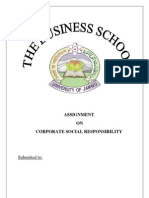 Assignment ON Corporate Social Responsibility: Submitted To