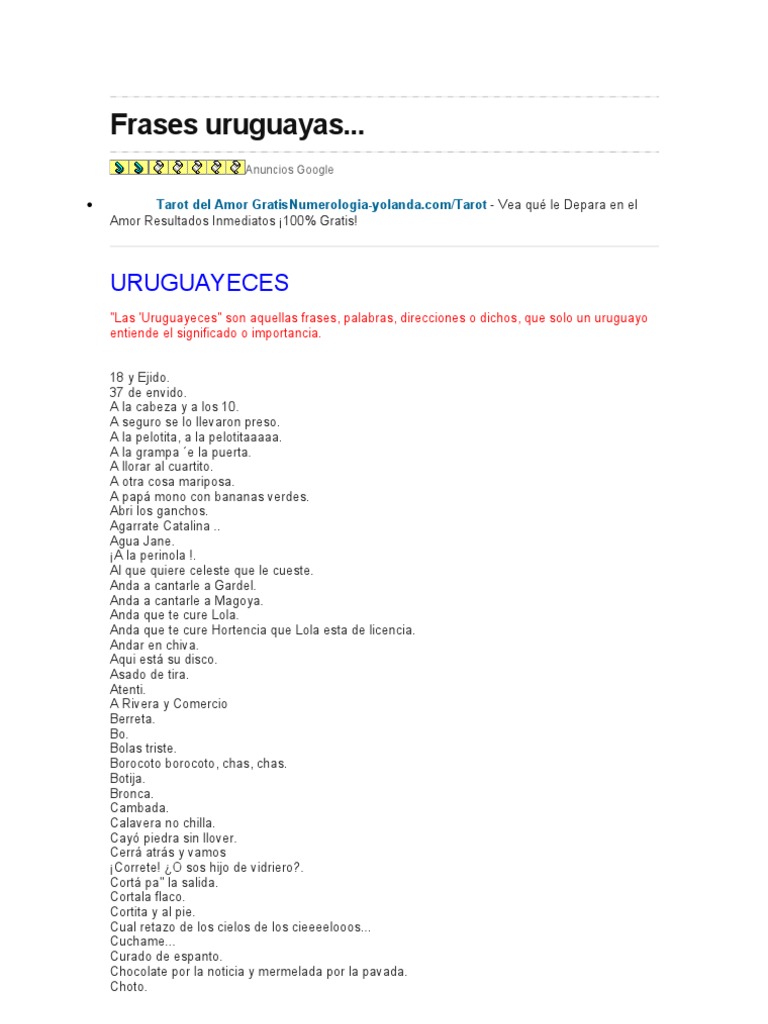 Frases Uruguayas PDF Alimentos Ocio