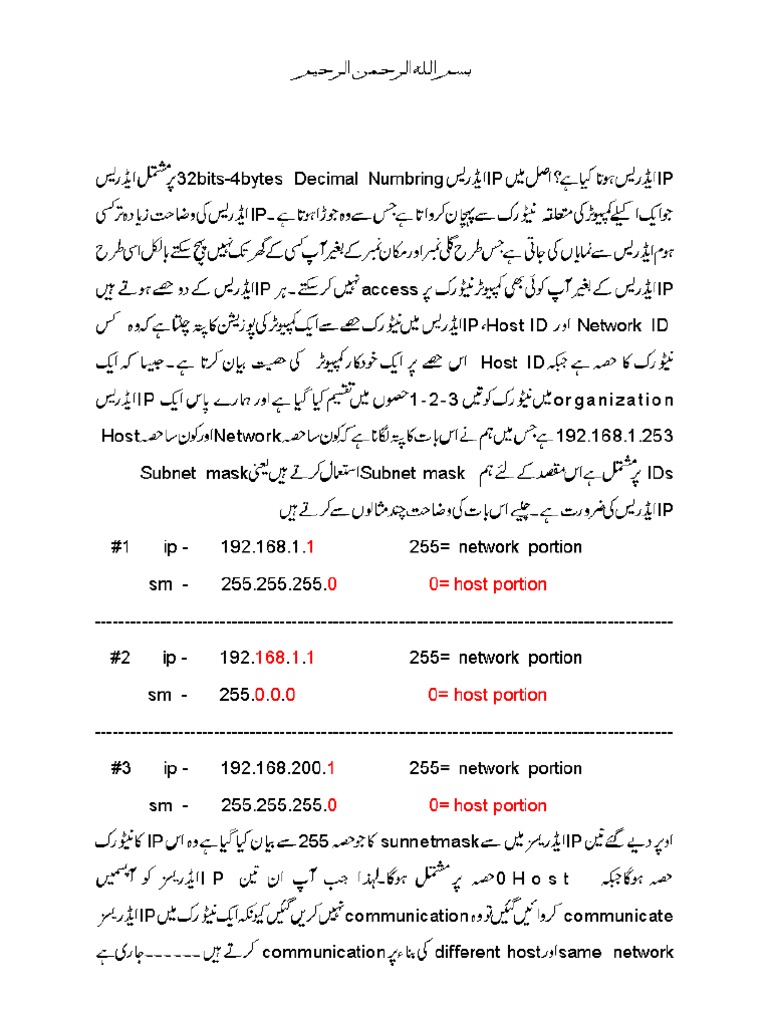 Understanding Ip Address Urdu PDF
