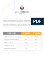 April 2012 Labor Force Survey