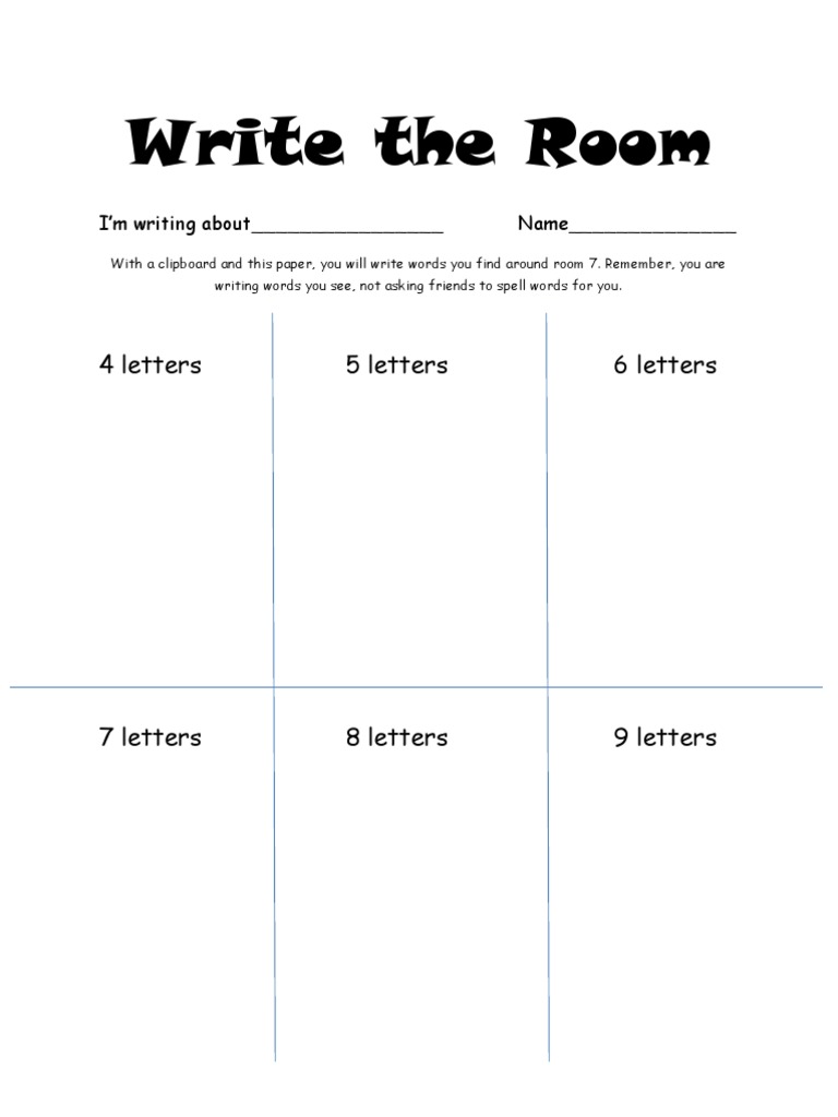 Write the Room Activity Guide | PDF