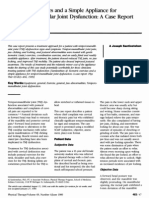 Isometric Exercises and A Simple Appliance For Temporomandibular Joint Dysfunction: A Case Report