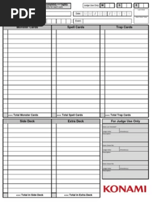 Yu-Gi-Oh Decklist Submission Form | PDF | Card Games | Consumer Goods