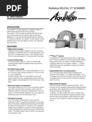 Aquilion 16 Data Ct Scan Image Scanner