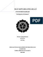 Download Tugas Kewarganegaraan - Otonomi Daerah Kabupaten Kebumen by dwianto agung siwitomo SN13564179 doc pdf