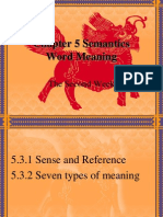 Chapter 5 Semantics Word Meaning: The Second Week