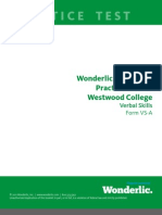 Practice Test: Wonderlic Basic Skills Practice Test For Westwood College