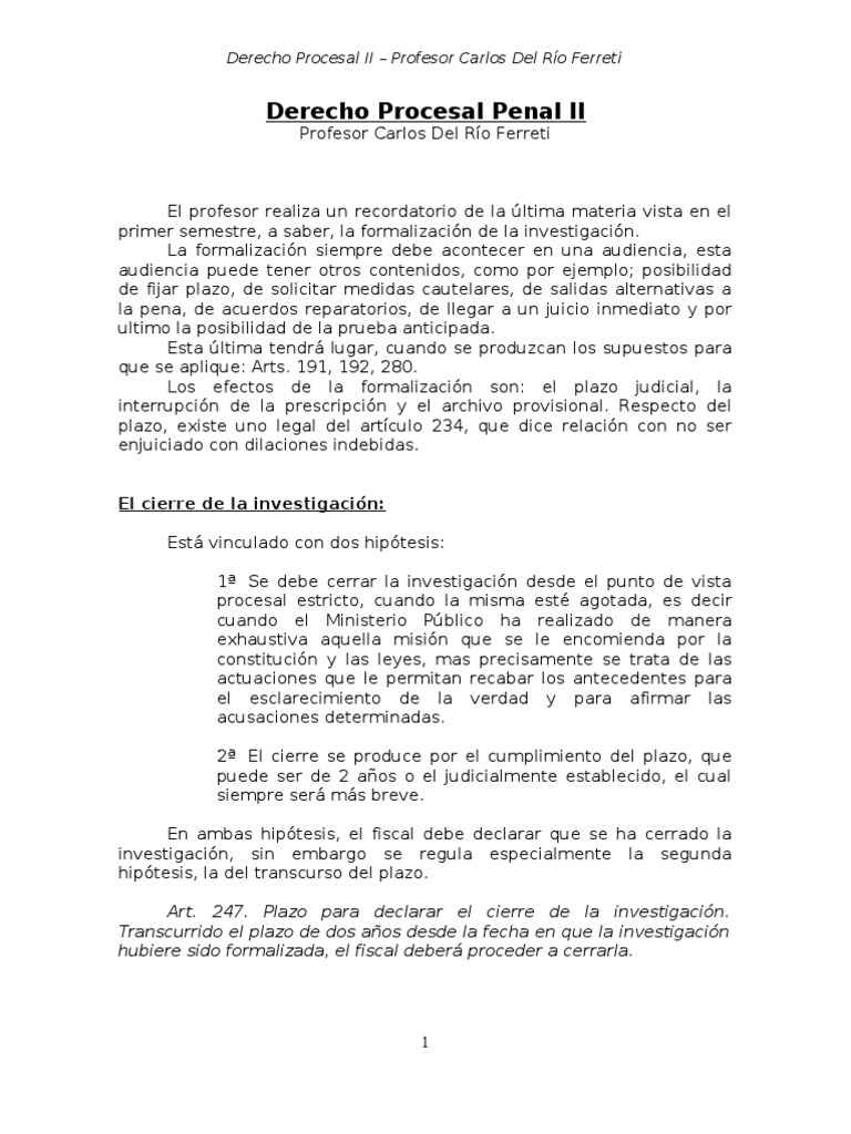 Derecho Procesal PENAL II | PDF | Ley procesal | Evidencia (ley)
