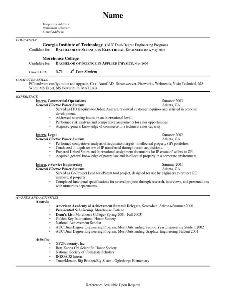 Engineering Student Resume | PDF | Technology & Engineering