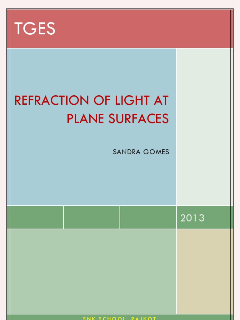 Refraction of Light at Plane Surfaces | PDF | Refraction | Refractive Index