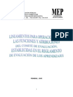 LINEAMIENTOS DE OPERACIÓN COMITÉ DE EVALUACIÓN