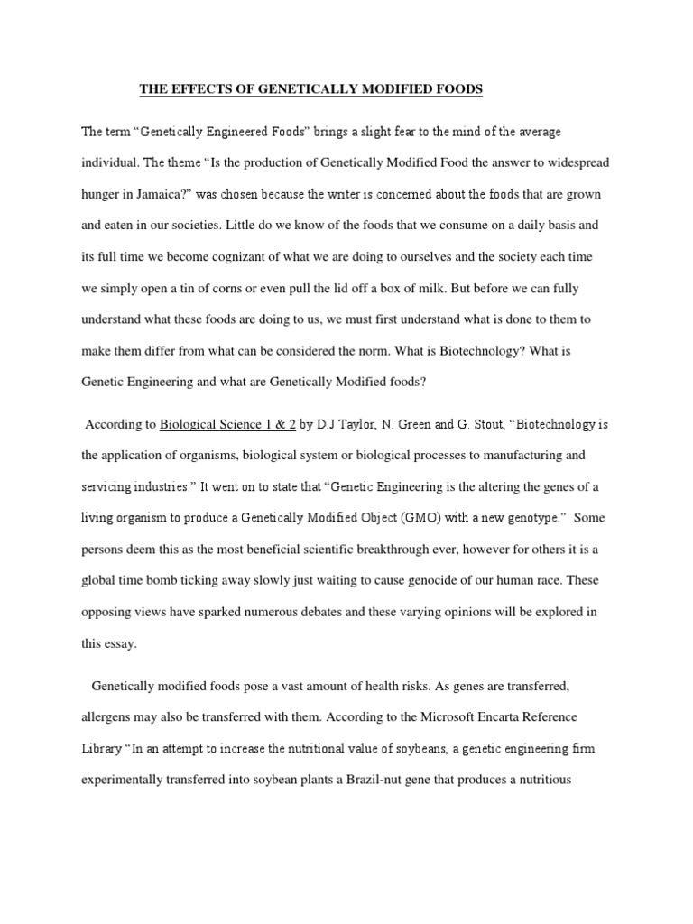 genetically modified food essay thesis
