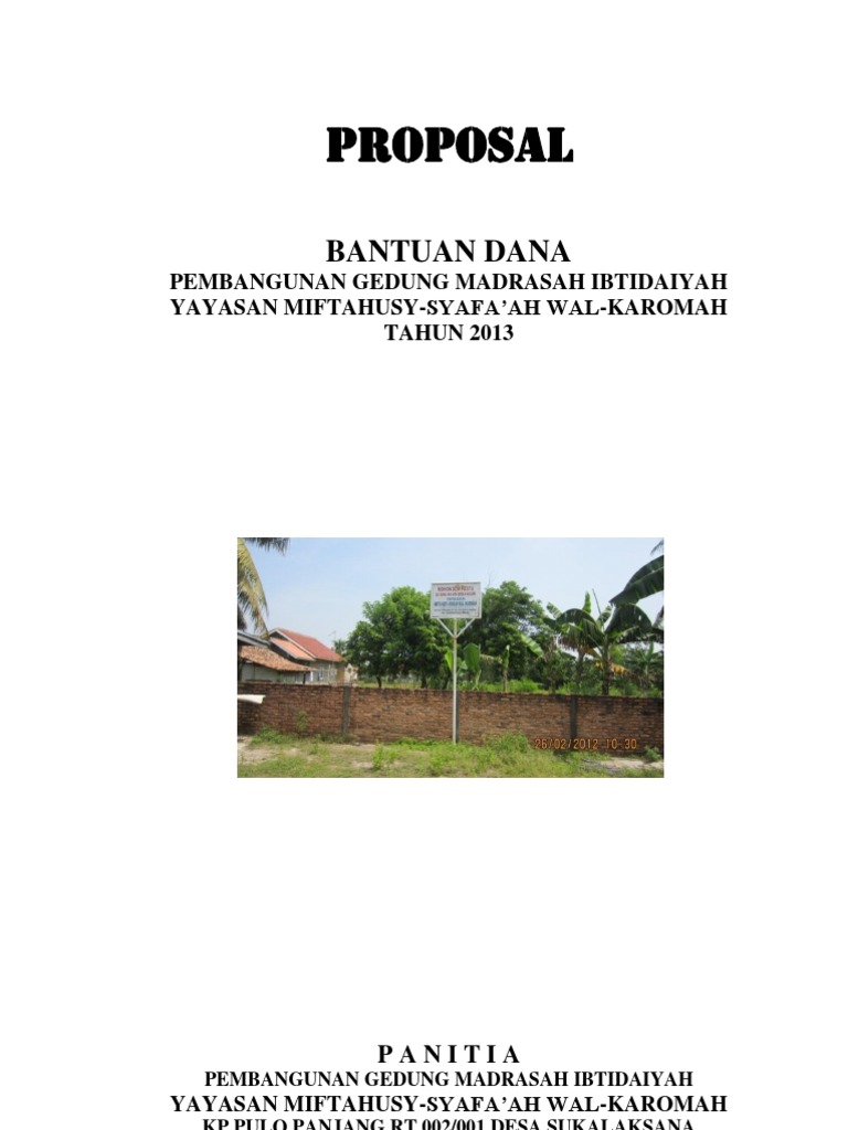 Proposal Pembangunan Madrasah Ibtida Iyah