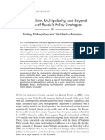 Multilateralism, Multipolarity, and Beyond A Menu of Russia's Policy Strategies (Makarychev and Morozov)