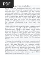 Sejarah Kedatangan Orang Jawa Ke Johor