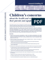 Children S Concerns: Their Parents and Significant Others About The Health and Well-Being of