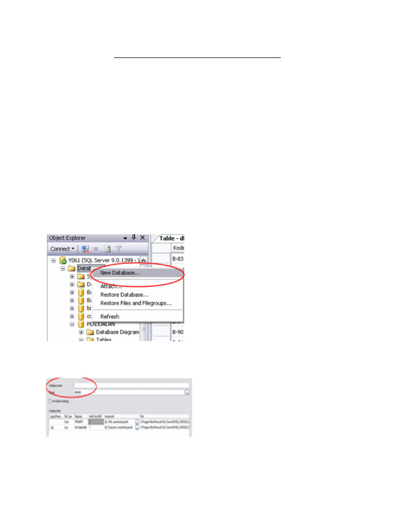 Cara Membuat Table Di SQL SERVER 2005 | PDF