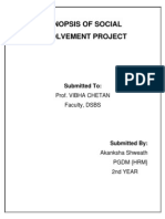 Synopsis of Social Involvement Project: Prof. Vibha Chetan Faculty, DSBS