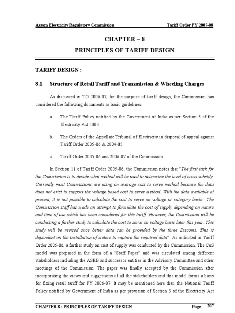 Principles of Tariff Design PDF | PDF | Electric Power Transmission ...