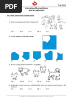 Grade 6 Canadian Math Kangaroo Contest Sample Paper | Image Scanner