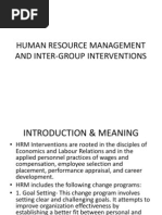 Human Resource Management and Inter-Group Interventions