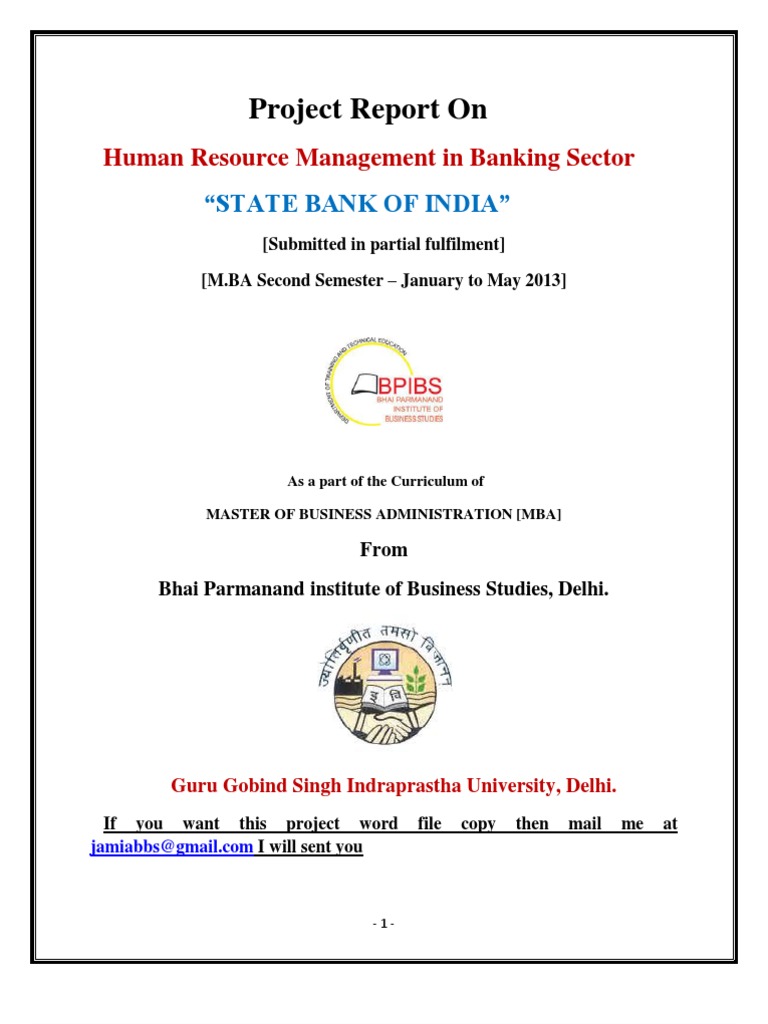 HR Management in Banking Sector Report | PDF | Human Resource ...