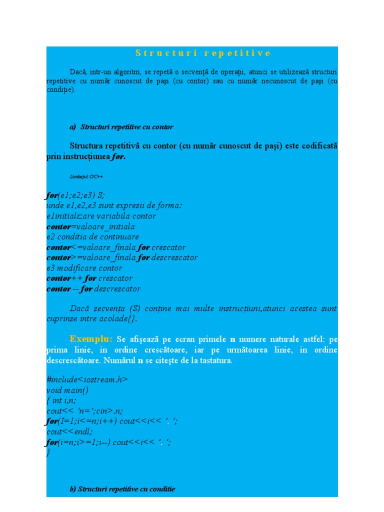 Structuri Repetitive | PDF