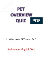 PET Overview Quiz