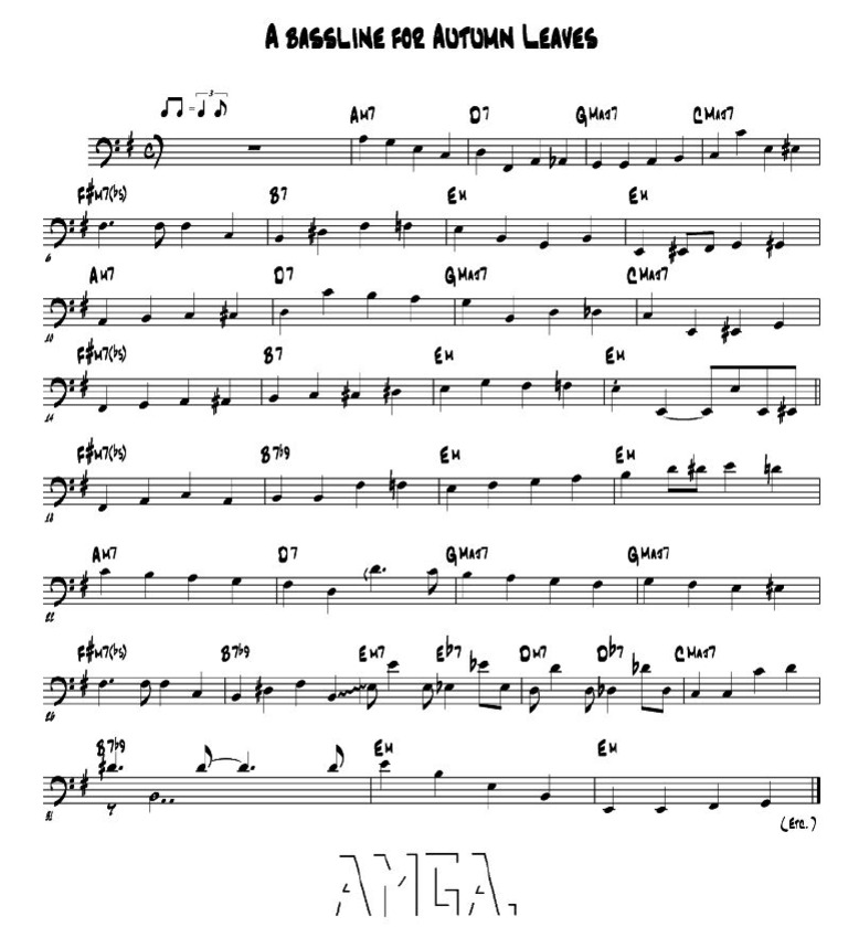 Autumn Leaves Bass Line Pdf