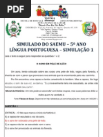 SIMULADO - 5º ANO - LÍNGUA PORTUGUESA - SIMULAÇÃO 1 - GABARITADO