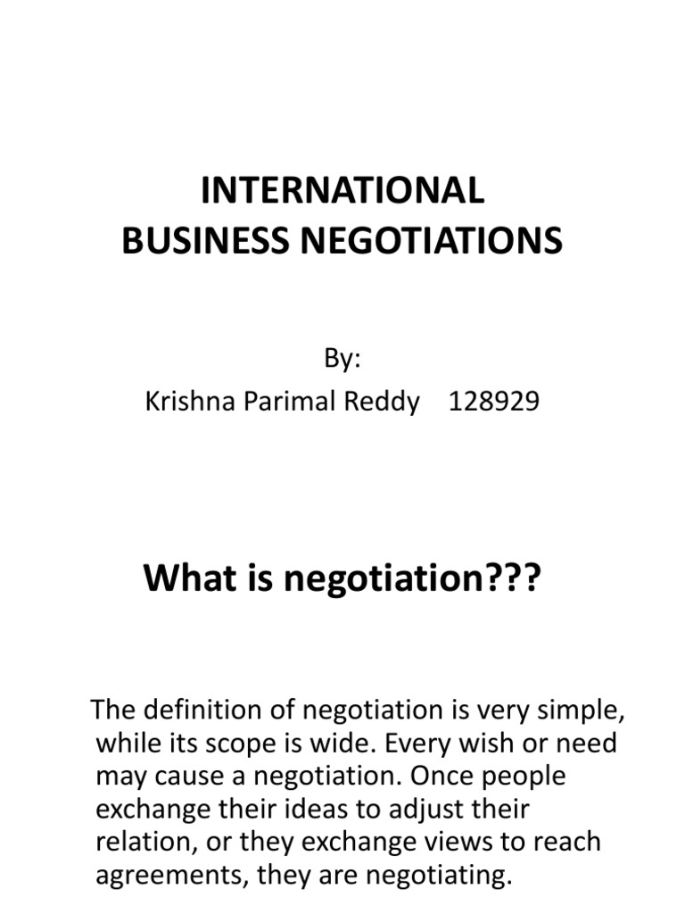International Business Negotiation Guide | PDF | Negotiation ...