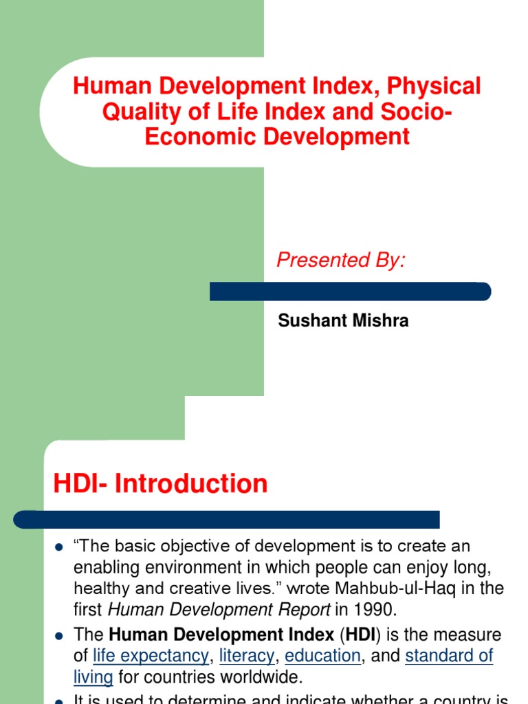 Human Development Index  Human Development Index  Economics
