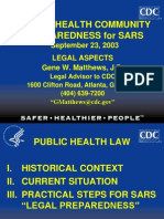 Public Health Community Preparedness For Sars
