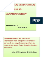 Informal and Formal Barriers To Communication