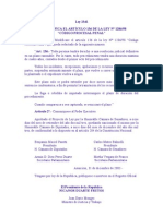 LEY 2341 DEL 03 QUE MODIFICA EL ARTÍCULO 136 DE LA LEY N° 128698