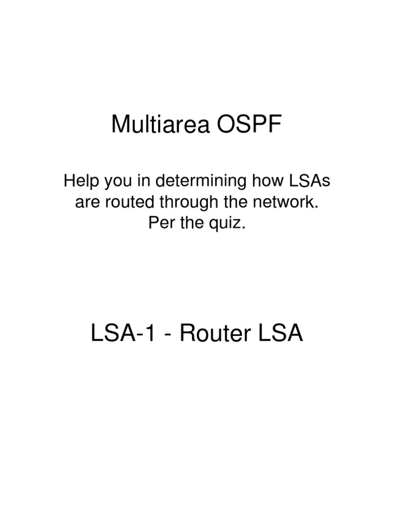OSPF LSA Routing in Multi-Area Networks | PDF | Osi Model ...