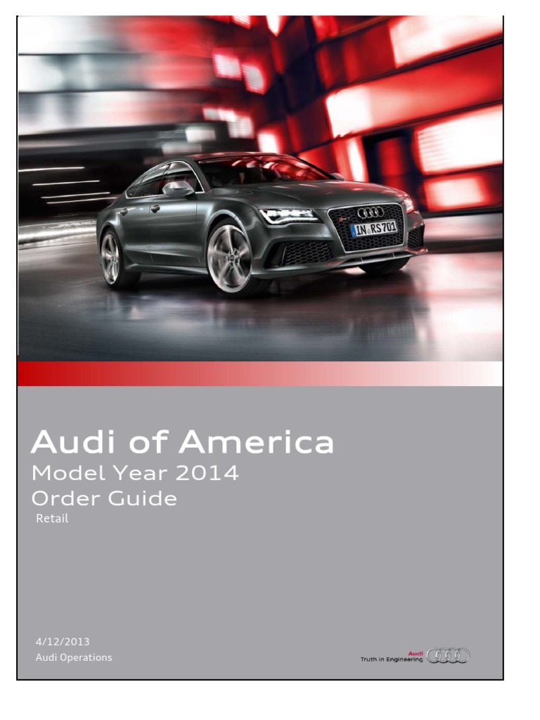 Audi Order Guide 2014 USA (Retail) | PDF