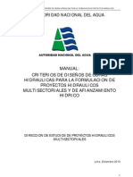 CRITERIOS DE DISEÑOS DE OBRAS  HIDRAULICAS PARA LA FORMULACION DE  PROYECTOS HIDRAULICOS  MULTISECTORIALES Y DE AFIANZAMIENTO  HIDRICO