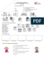 Play and Learn Institute Reading Comprehension Practice 1 Grade 1) Read and Write The Numbers Next To The Pictures