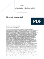 Karl Marx - Manuscritos Económicos y Filosóficos de 1844 Segundo Manuscrito PDF