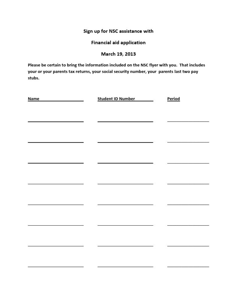 Sign Up For NSC Assistance | PDF | Social Science